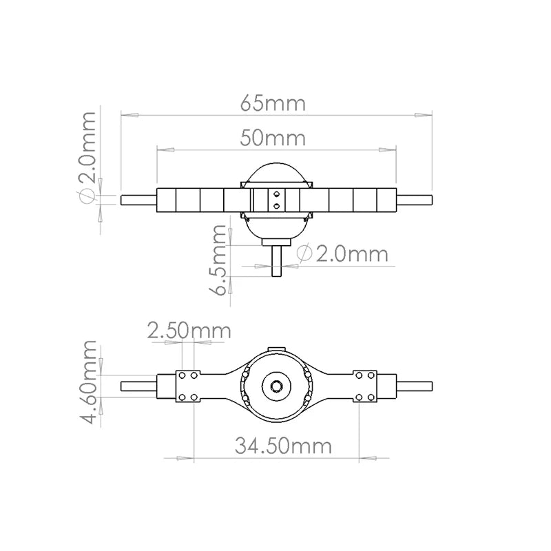 1/32 RC Car Metal Axle Bridge Parts – Front Mid Rear Upgrade RC Car Upgrade Parts QXL