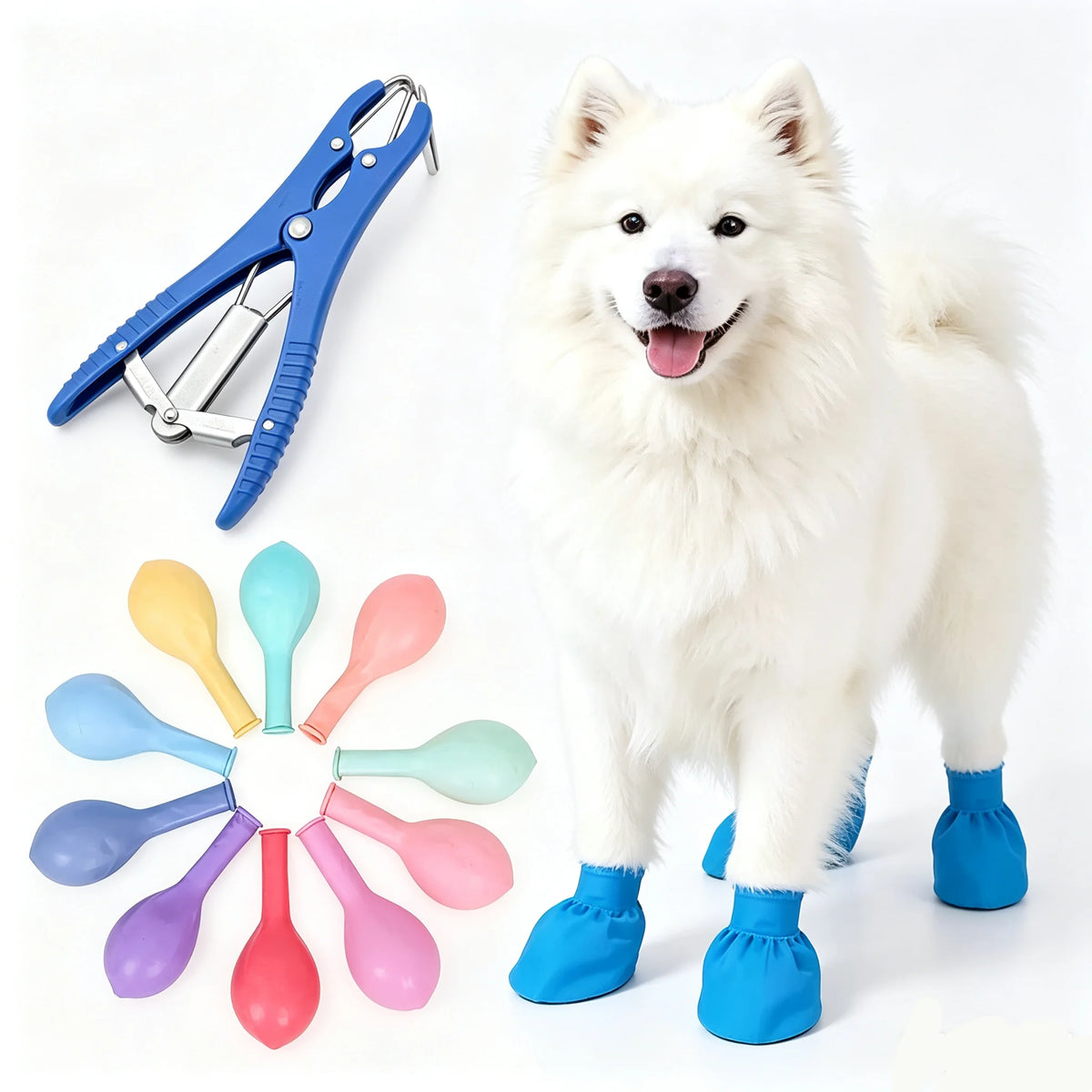 Disposable Dog Balloon Paw Boots with Expander Plier Set Dog Paw Boots QXL