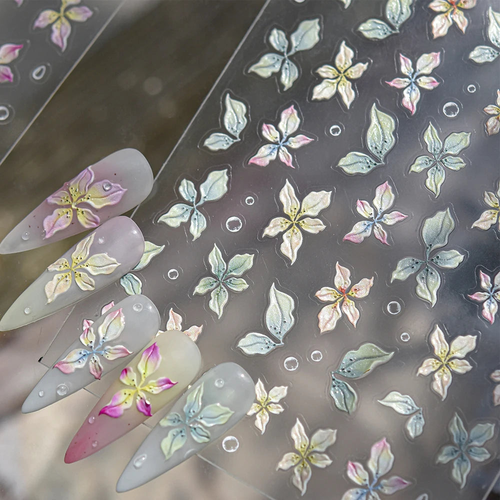 5D Green Totem Nail Art Stickers | Pearl Oriental Decals