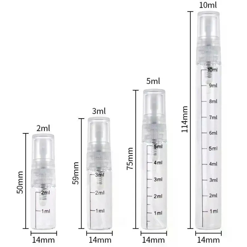 Refillable Glass Perfume Atomizer 2ml 3ml 5ml 10ml Travel Vial Perfume Atomizer QXL