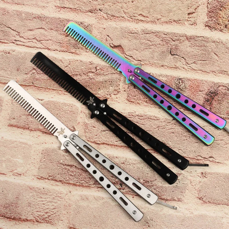 Stainless Steel Butterfly Folding Comb | Pocket Travel Comb Butterfly Folding Comb QXL