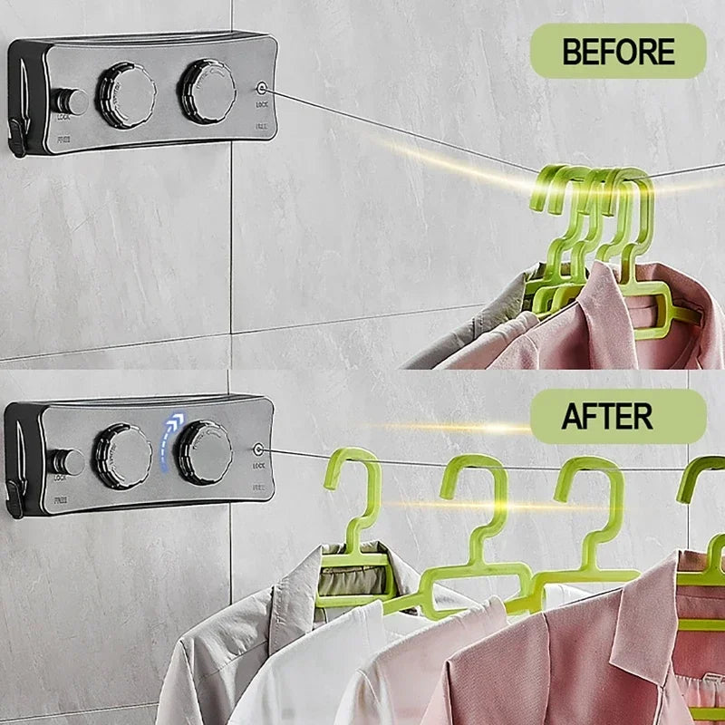 Dreamburgh 5.1m Retractable Clothesline | Wall-Mounted Laundry Retractable Clothesline QXL