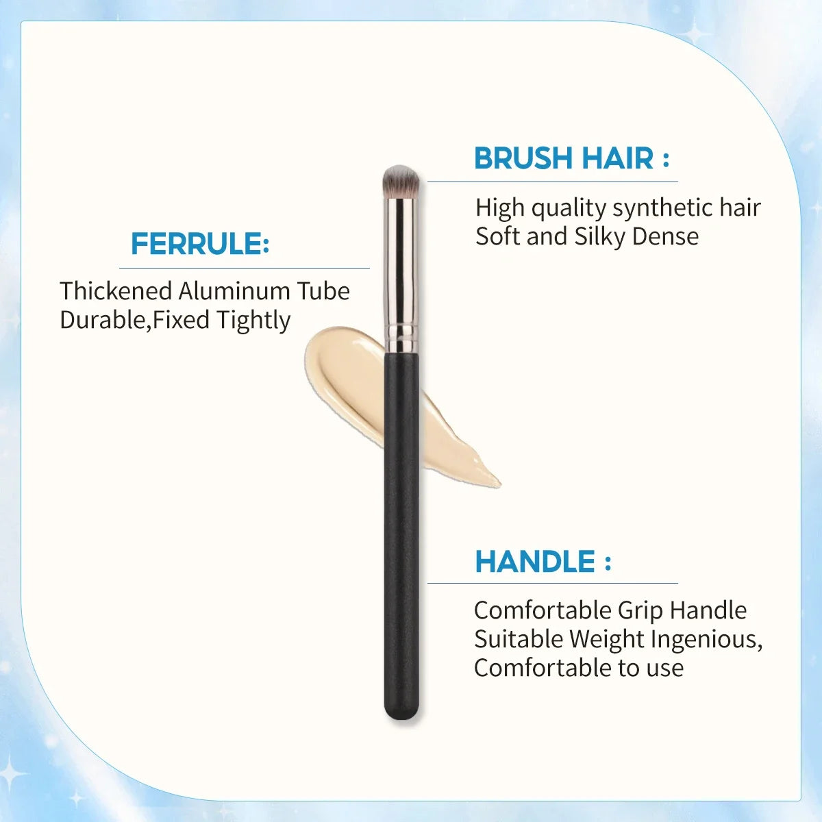 Angled Concealer Brush – Soft Synthetic Precision Makeup Tool Concealer Makeup Brush QXL