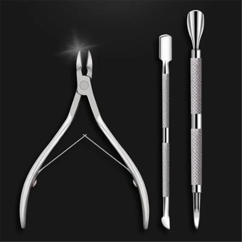 Stainless Steel Cuticle Scissor & Pusher Manicure Set Cuticle Manicure Set QXL
