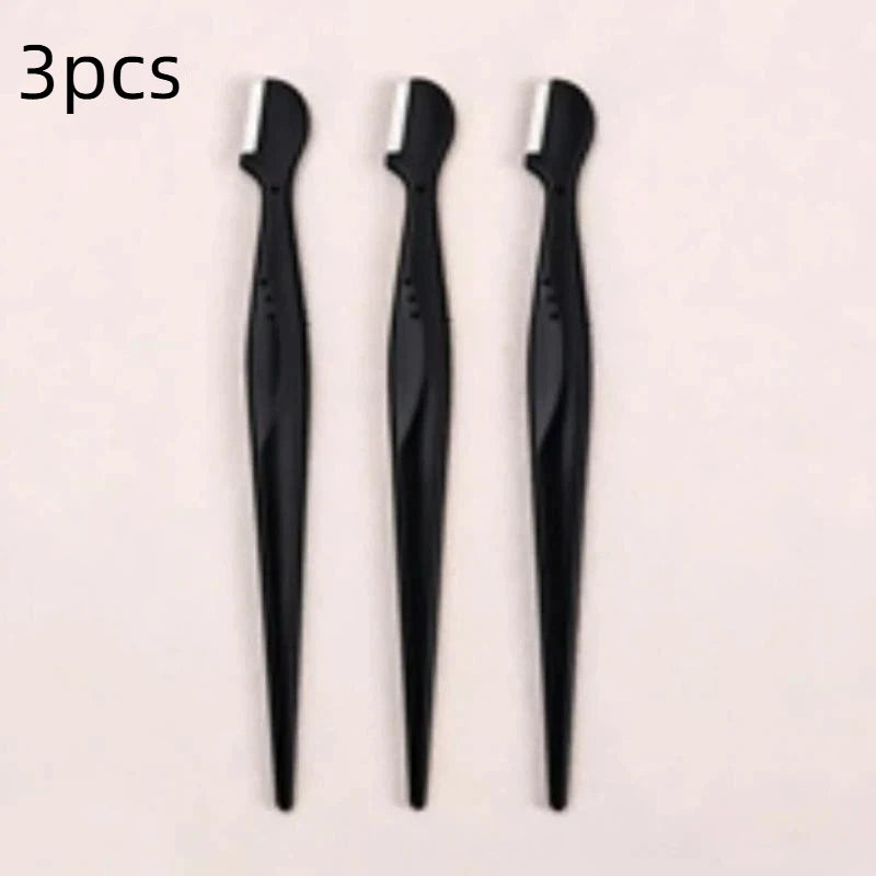 Precision Round Head Eyebrow Trimmers | Stainless Steel 2/3/5-Pack Eyebrow Trimmer QXL 3pcs Black