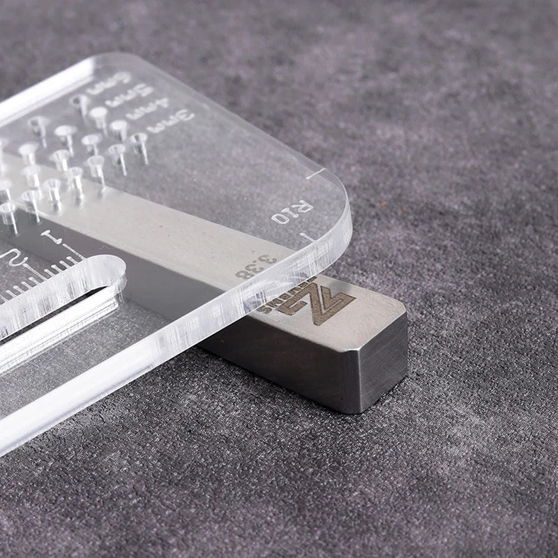 Acrylic Leather Cutting Distance Ruler 4mm Stitching Guide Tool