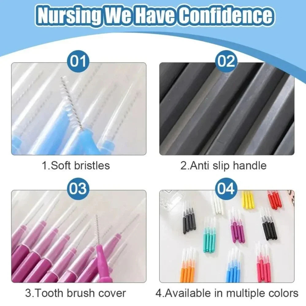 20-Pack Orthodontic Interdental Brushes for Braces & Gaps Interdental Brushes QXL