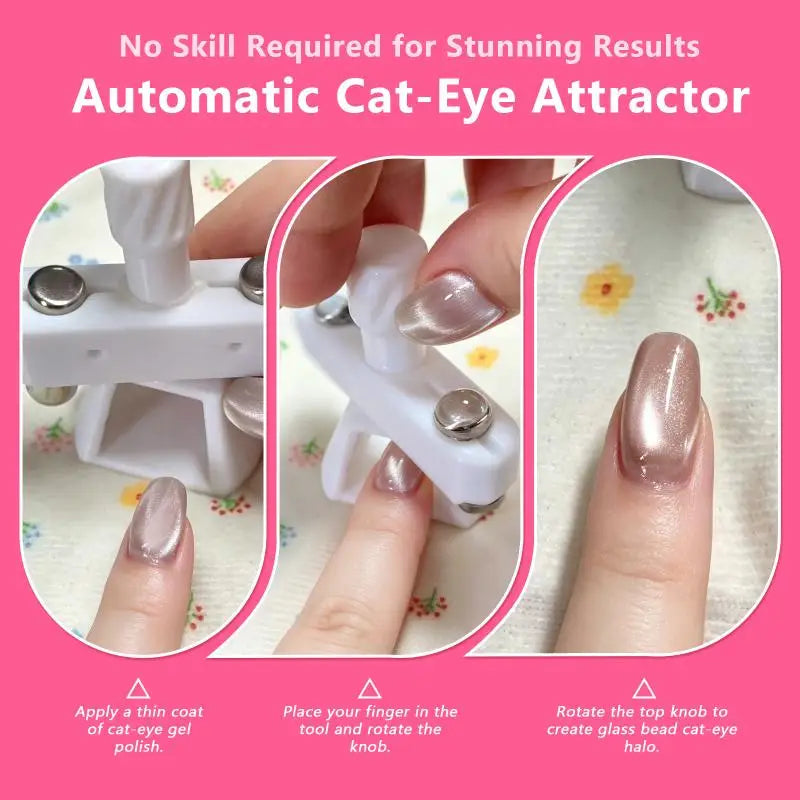 Cat Eye Nail Magnet | Glass Bead Gyroscope Manicure Tool Nail Art Magnet QXL