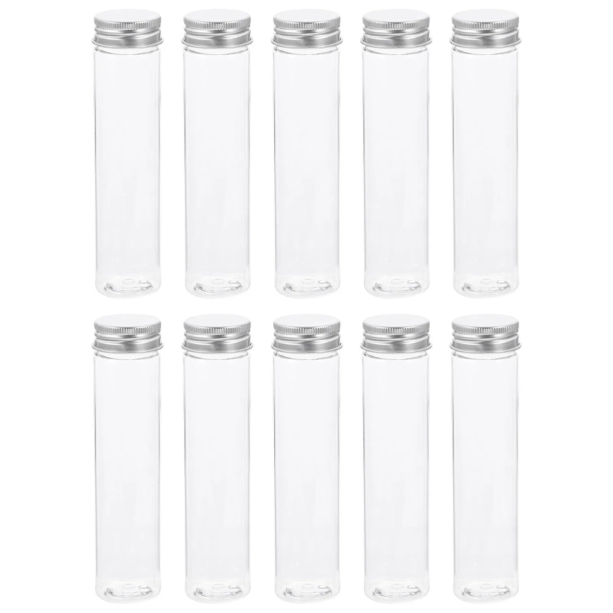 10-Pack Flat Bottom PET Plastic Test Tubes with Screw Caps Plastic Sample Tubes QXL