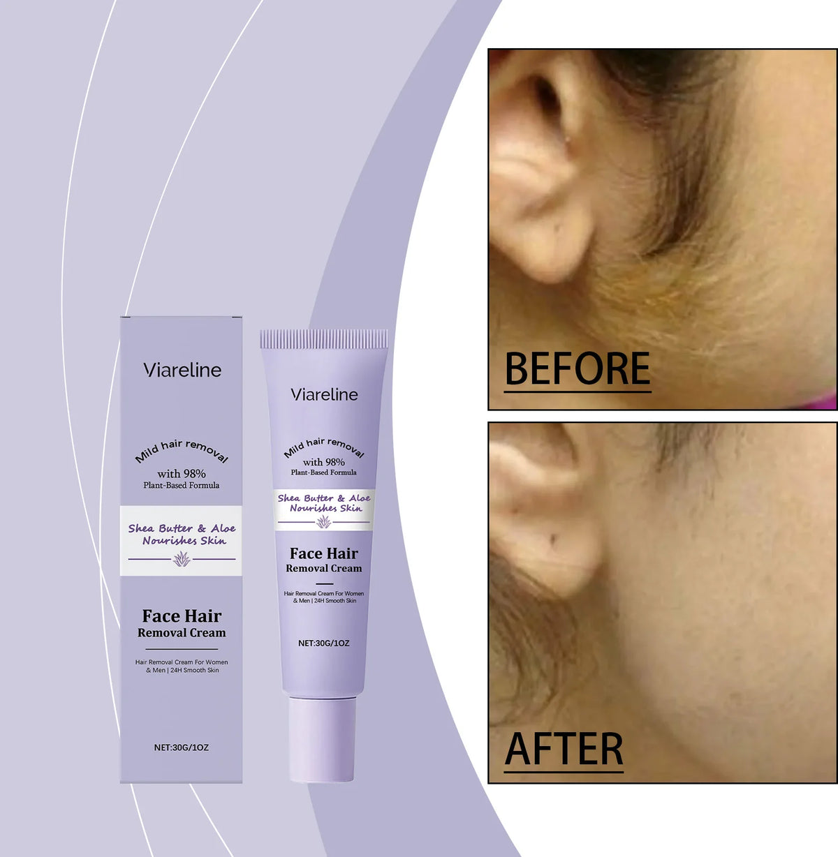 Facial Hair Removal Cream – Moisturizing & Skin Smoothing Hair Removal Cream QXL