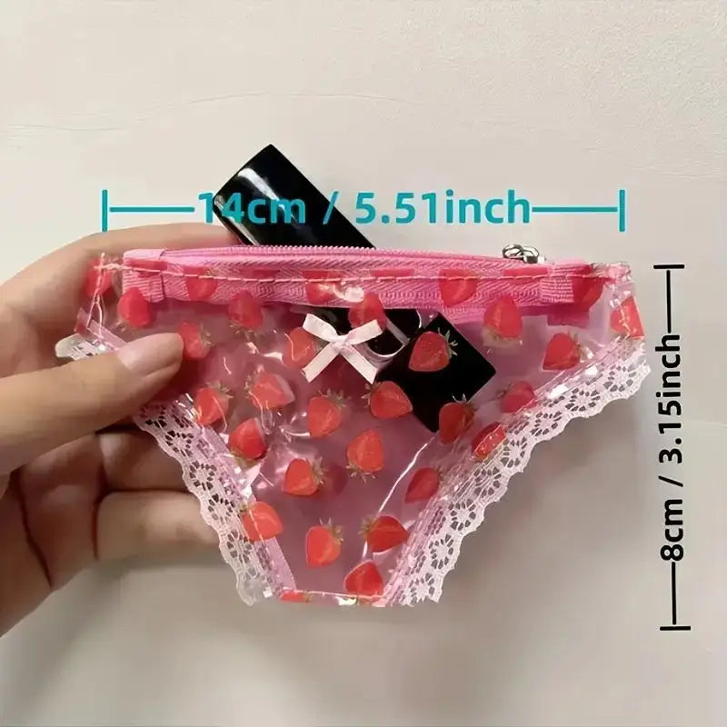 Novelty PVC Coin Purse | Panties-Shaped Strawberry Mini Bag Novelty Coin Purse QXL