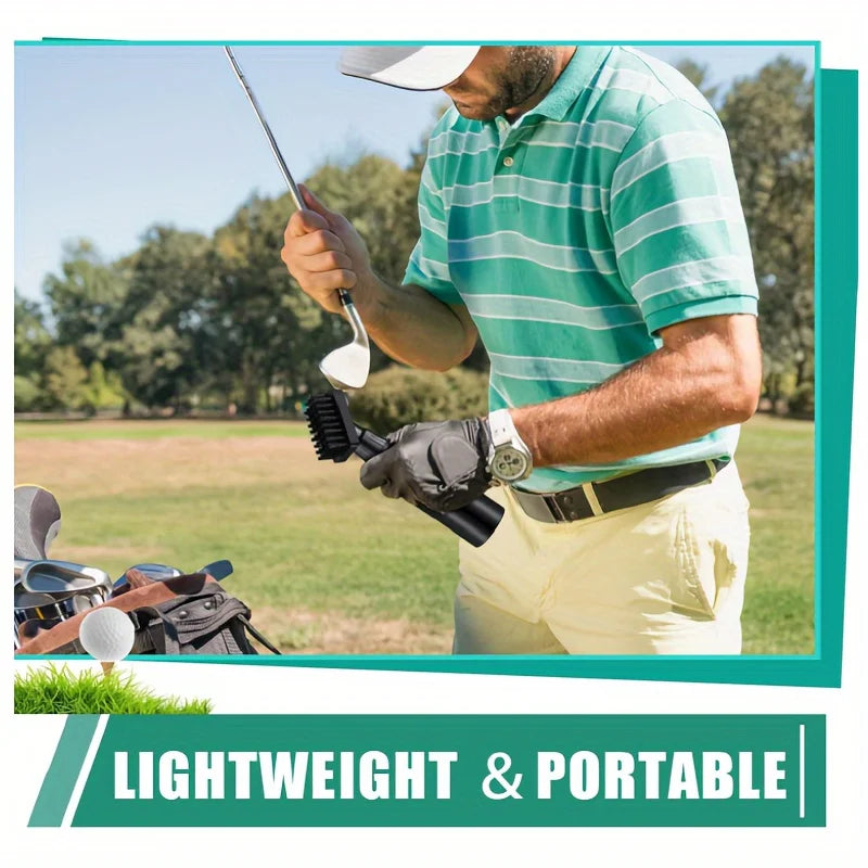 Retractable Golf Club Cleaning Brush | Water Spray & Hook Golf Club Brush QXL