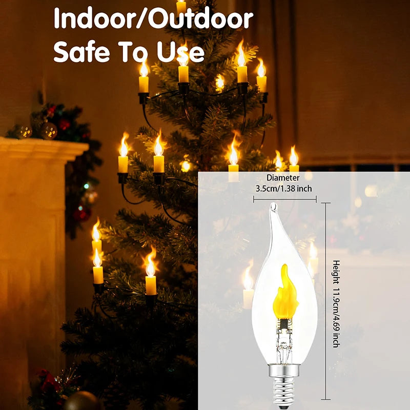 LED Flickering Flame Bulb E12/E14/E27 | Realistic Fire Effect Decorative LED Bulb QXL