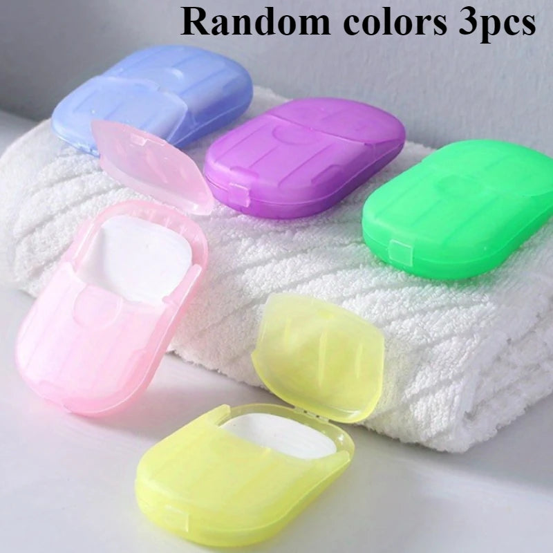Portable Disposable Soap Sheets | Travel Hand Washing Slices Disposable Soap Sheets QXL Random colors 3pcs plastic
