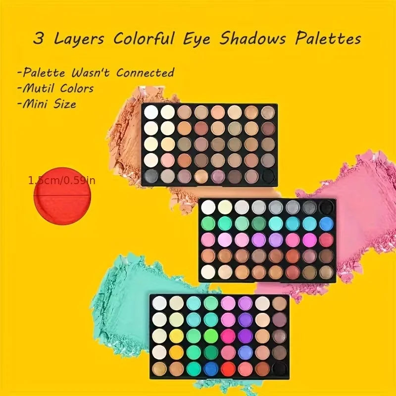 120-Color Eyeshadow Palette | Matte Shimmer Glitter Waterproof Eyeshadow Palette QXL 120 color
