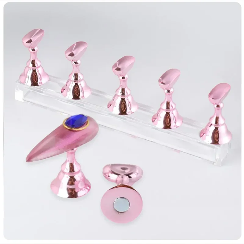 5-Pc Magnetic Nail Tips Display Stand | UV Gel Practice Holder Nail Tips Display Stand QXL