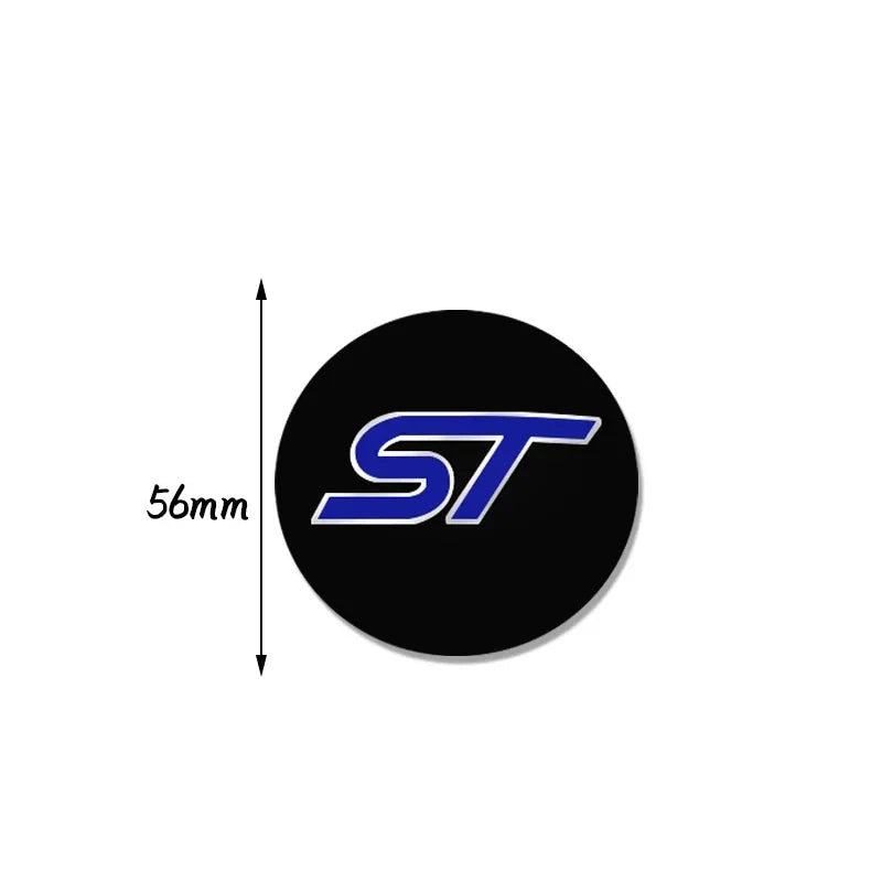 4-Pack 56mm ST Logo Wheel Center Hub Cap Stickers – Waterproof Wheel Center Cap Set QXL