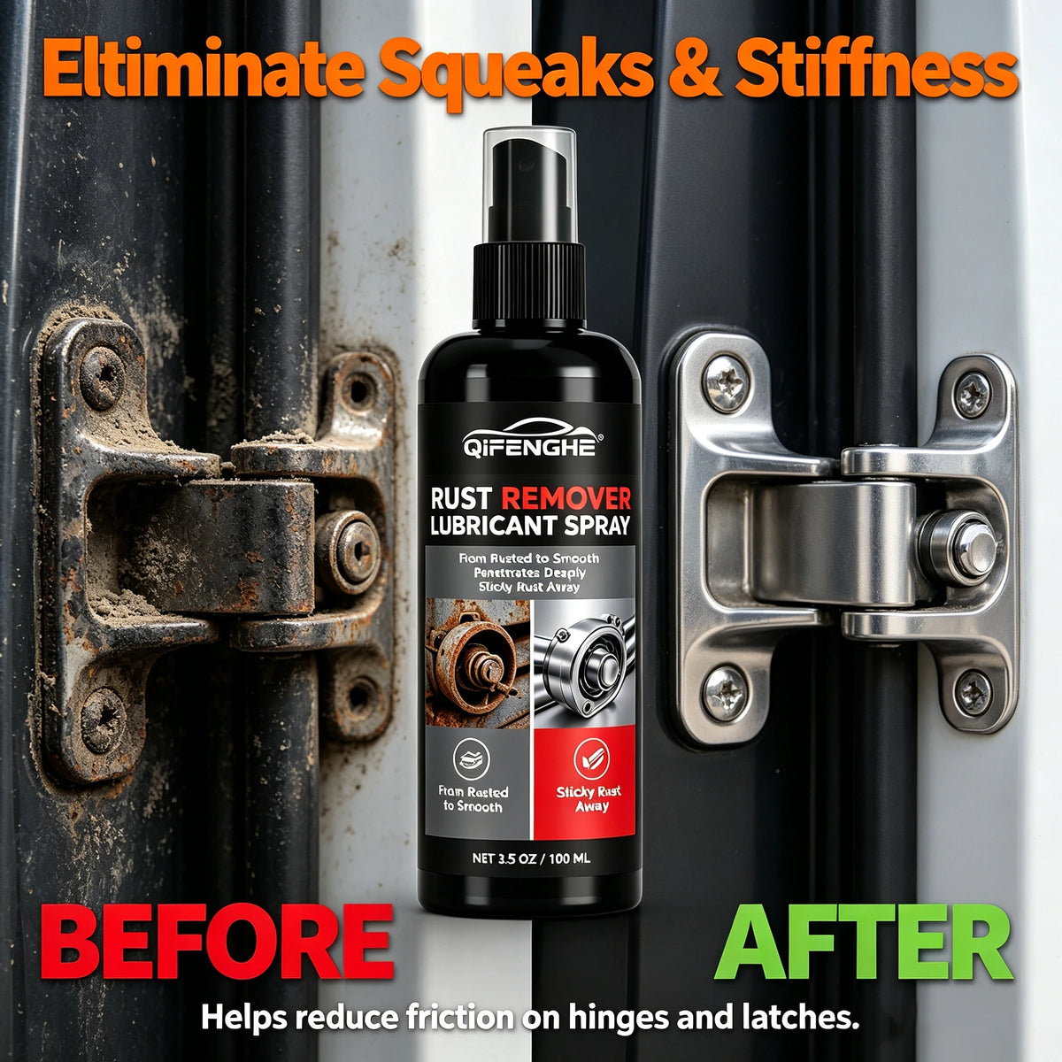 QIFENGHE 100ml Rust Remover Lubricant Spray | Metal & Car Rust Remover Spray QXL