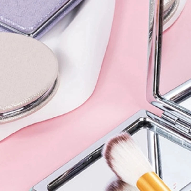 Heart-Shaped Dual-Sided Compact Makeup Mirror | HD Folding Compact Vanity Mirror QXL