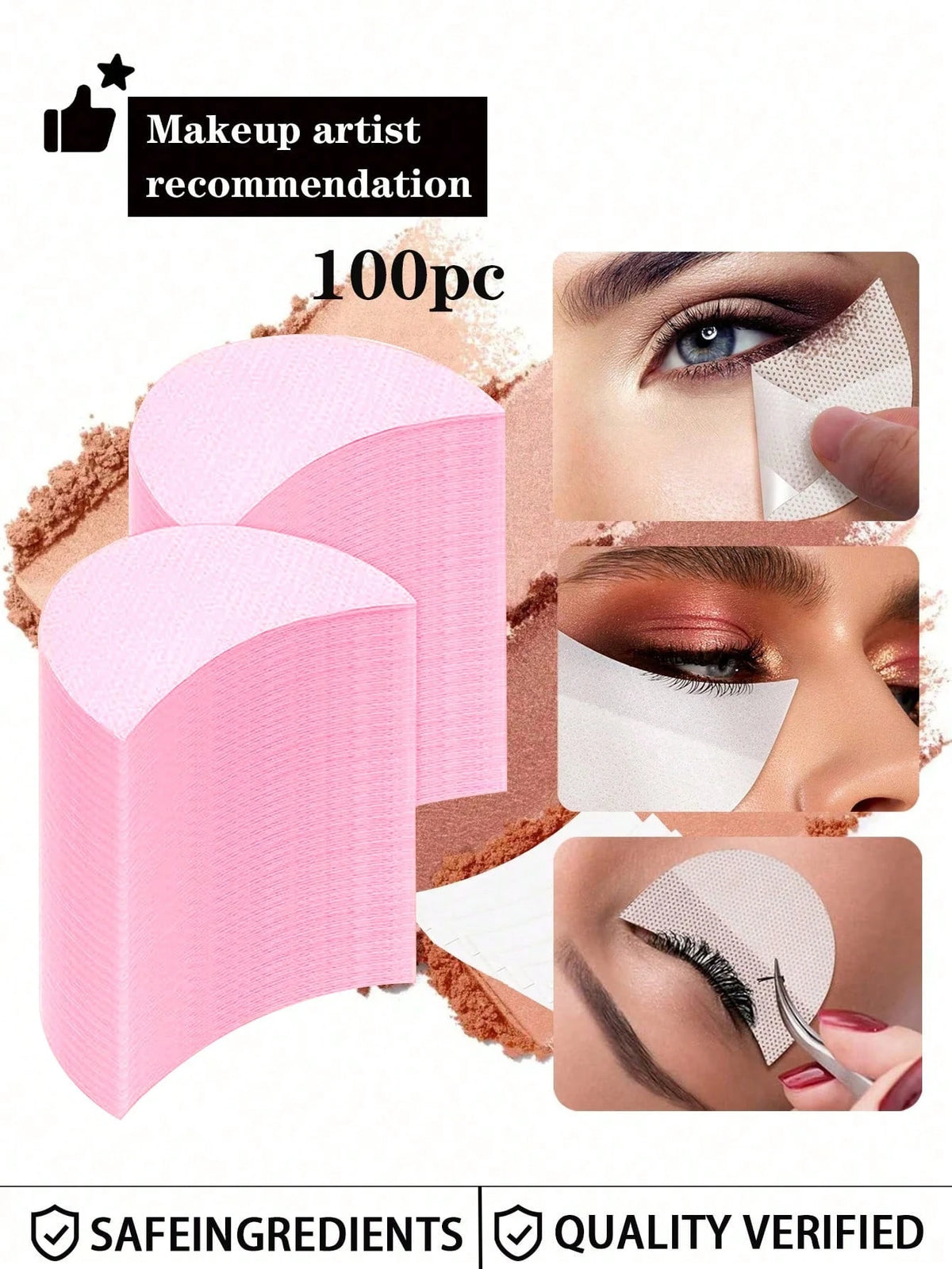 Eyelid Stickers, Eye Shadow Shields & Lash Extension Tools Eye Makeup Tool QXL 100Pcs-Pink