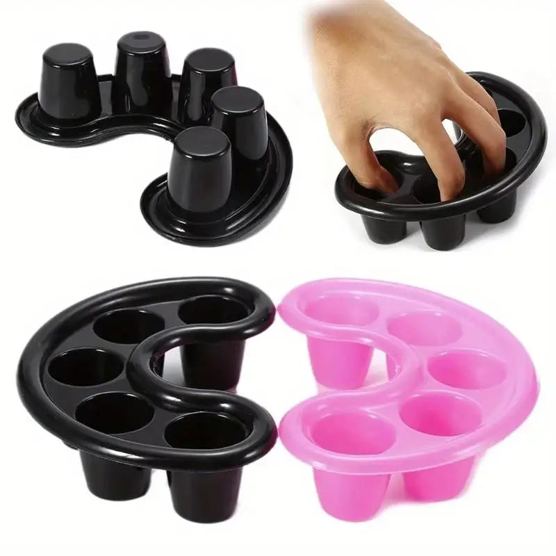 5-Slot Curved Nail Soaking Tray | BPA-Free Manicure Tool Nail Soaking Tray QXL