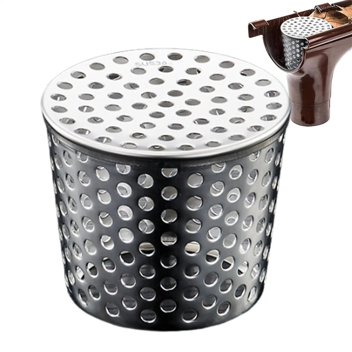 Stainless Steel Gutter Guard Downspout Filter 63/83/100mm Gutter Guard Filter QXL