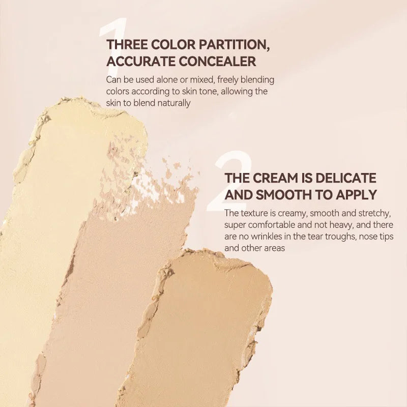 MAFFICK 3-Color Concealer Palette + Free Brush | All Skin Types Cream Concealer Palette QXL