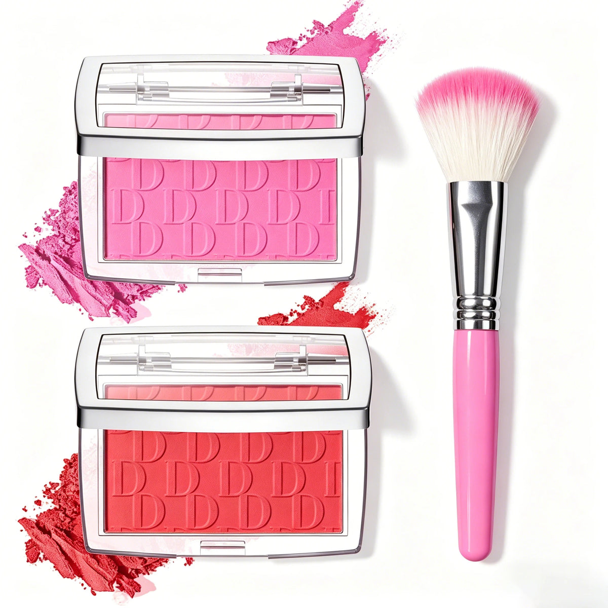 Matte Embossed Blush Palette & Brush Set | 6 Shades Blush Palette Set QXL