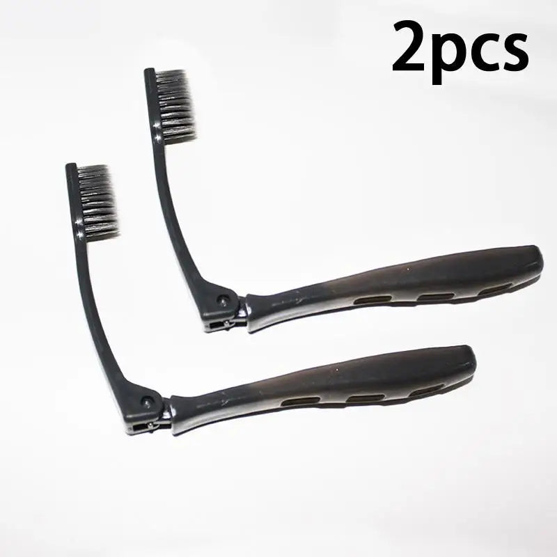 Foldable Bamboo Charcoal Soft Toothbrush | Travel Ready Bamboo Toothbrush QXL 2pcs Black