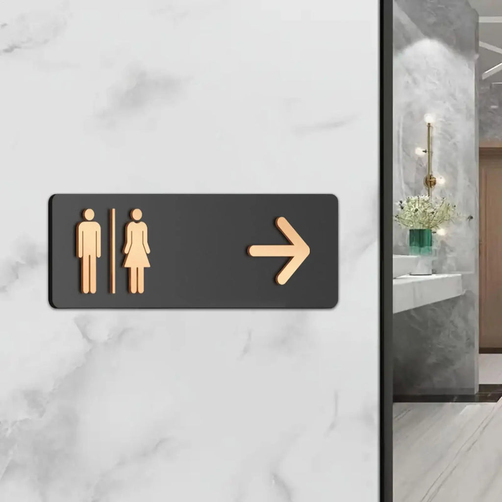 Acrylic Adhesive Restroom Directional Sign | Business & Home Restroom Directional Sign QXL