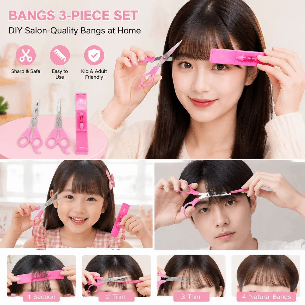 3-Piece Bangs Trimming Scissors Set | Kids & Home Hair Cutting Hair Cutting Scissors QXL