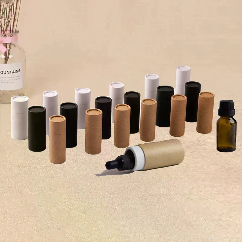 Kraft Paper Tube Box for Essential Oil Roller & Perfume Kraft Paper Tube Box QXL