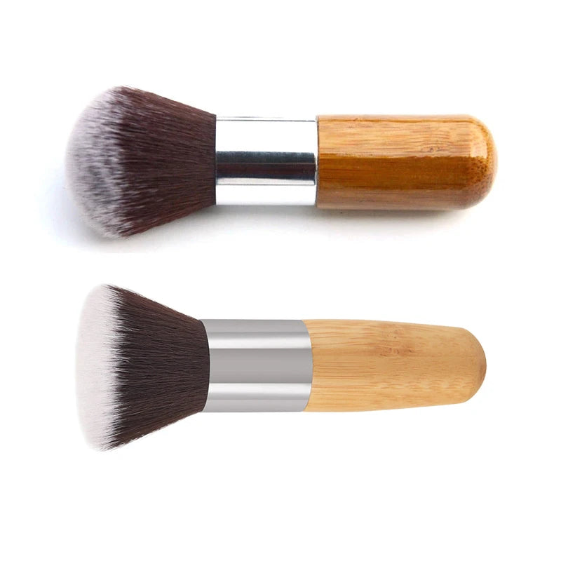 Flat Top Makeup Brush – Foundation, Powder & Blush | Bamboo Makeup Brush QXL