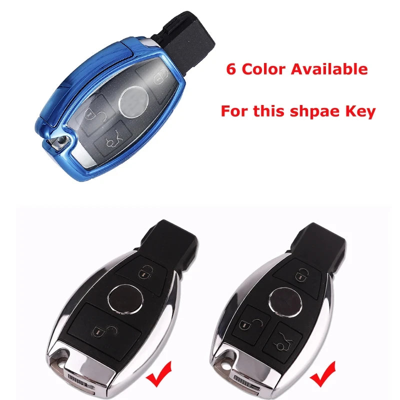 TPU Key Cover Case for Mercedes Benz A C E S G Class Fob Car Key Cover QXL