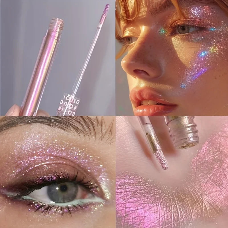 3-Pack Chameleon Glitter Eyeshadow – Pink, Purple & Cyan Glitter Eyeshadow Set QXL