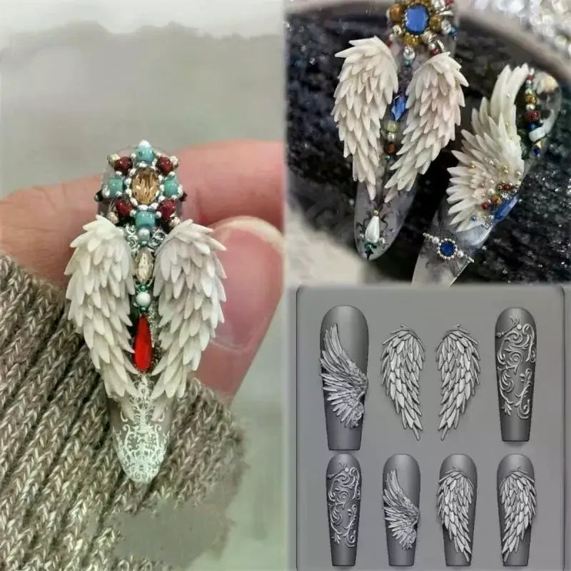 3D Silicone Nail Art Mold – Flower Bow Butterfly Designs Silicone Nail Mold QXL