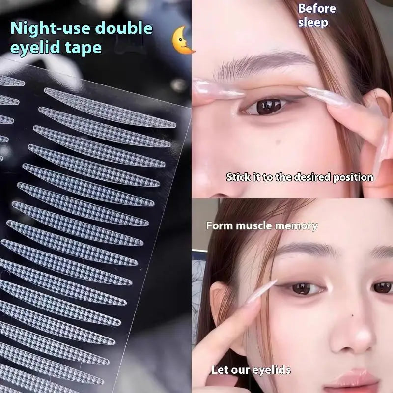 40/80pc Sleep Double Eyelid Stickers | Invisible Waterproof Eyelid Tape Stickers QXL