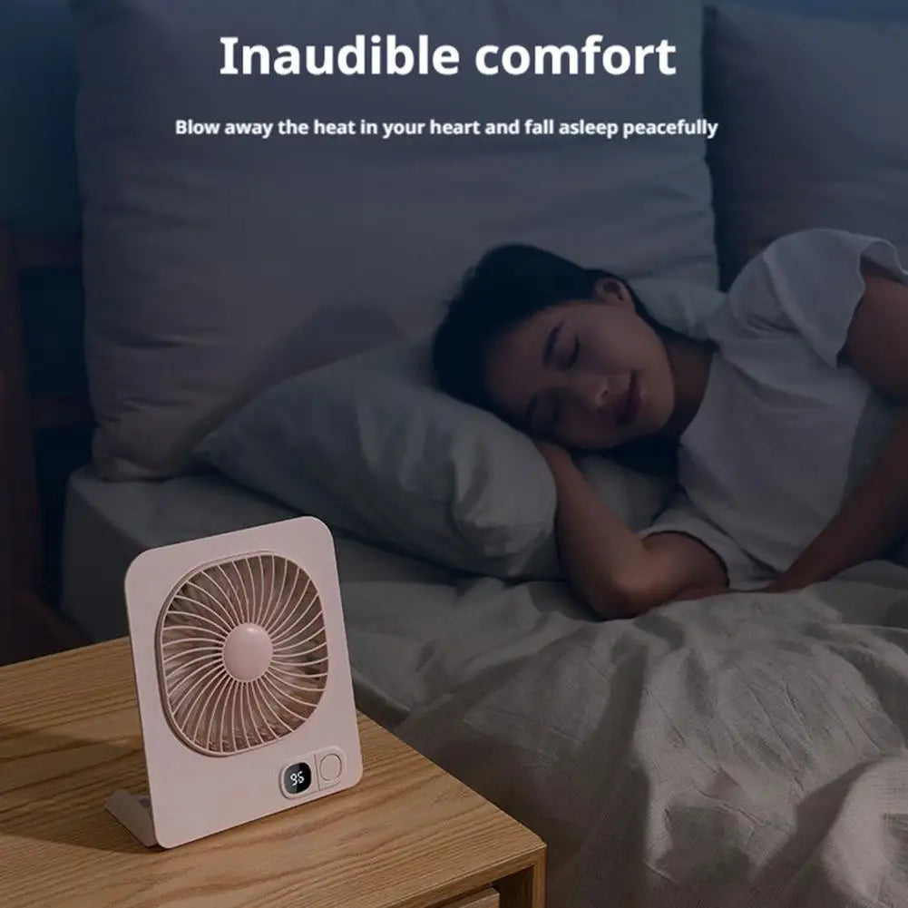 USB Rechargeable Magnetic Desk Fan | Foldable with LED Display Portable Desk Fan QXL