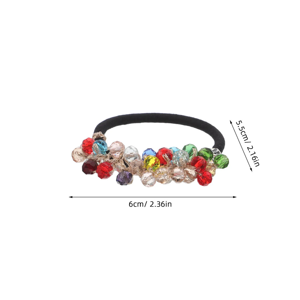5-Pack Crystal Hair Ties & Sparkly Ponytail Holder Bracelets Crystal Hair Ties QXL