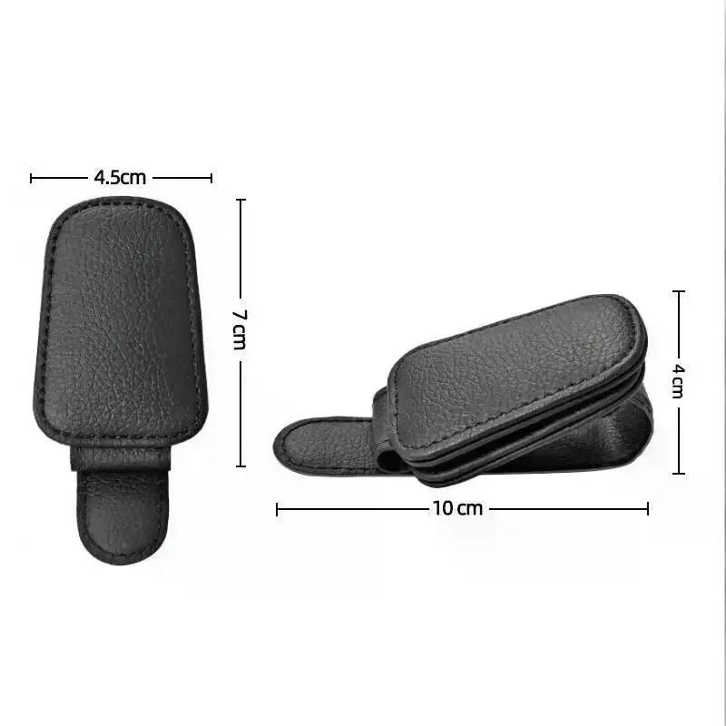 Leather Magnetic Car Sun Visor Sunglasses Holder Clip Car Sunglasses Clip QXL