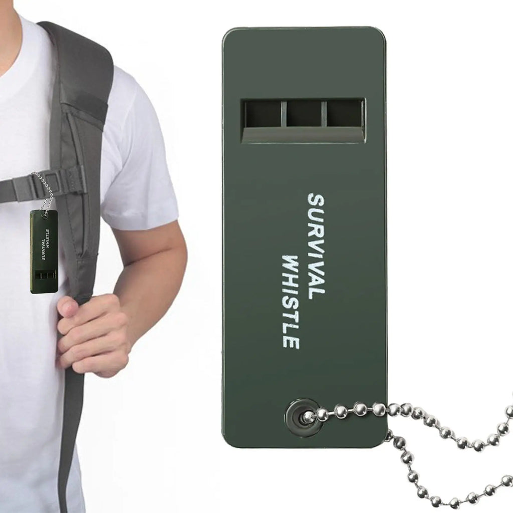 Tri-Band Safety Whistle with Lanyard | Camping & Hiking Outdoor Safety Whistle QXL
