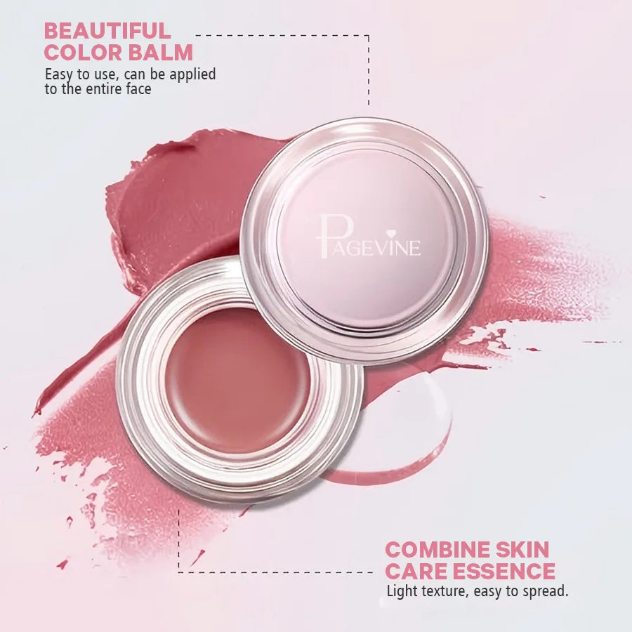 PAGE VINE 4-in-1 Watery Blush Balm | Matte & Shimmer Makeup Cream Blush Balm QXL
