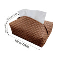 Bamboo Woven Tissue Box Cover | Vintage Car & Desk Holder Tissue Box Cover QXL Brown