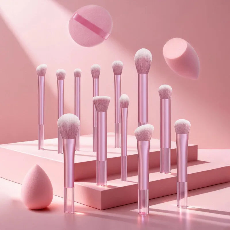 12-Piece Makeup Brush Set with Beauty Sponges & Powder Puff Makeup Brush Set QXL