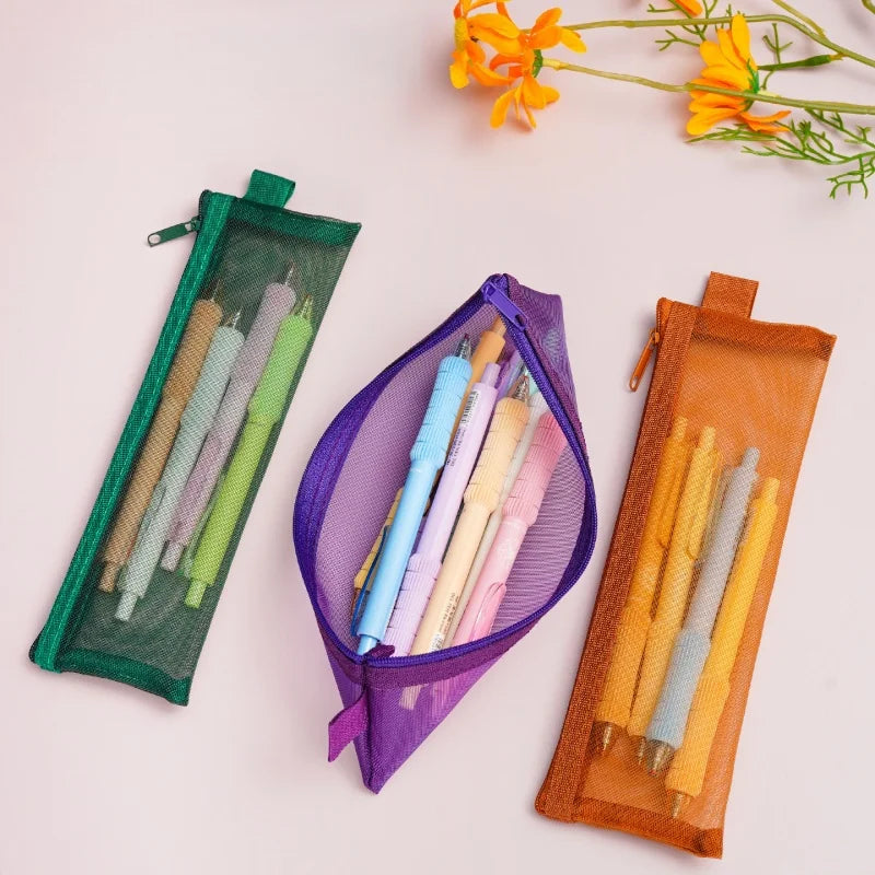 Transparent Mesh Zipper Bags | Travel & Cosmetic Organizer Mesh Zipper Pouch QXL