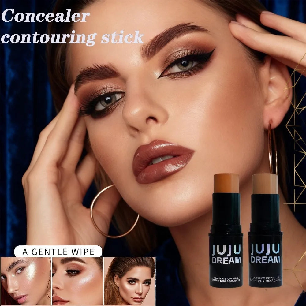 Dual-Tone Highlighter & Contour Cream Stick | Blush Concealer Highlighter Contour Stick QXL