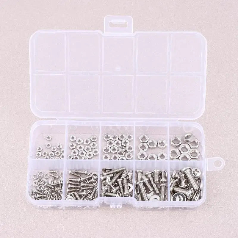320-Pc Metric Screws Nuts Washers Kit M2–M5 | Storage Box Fastener Assortment Kit QXL