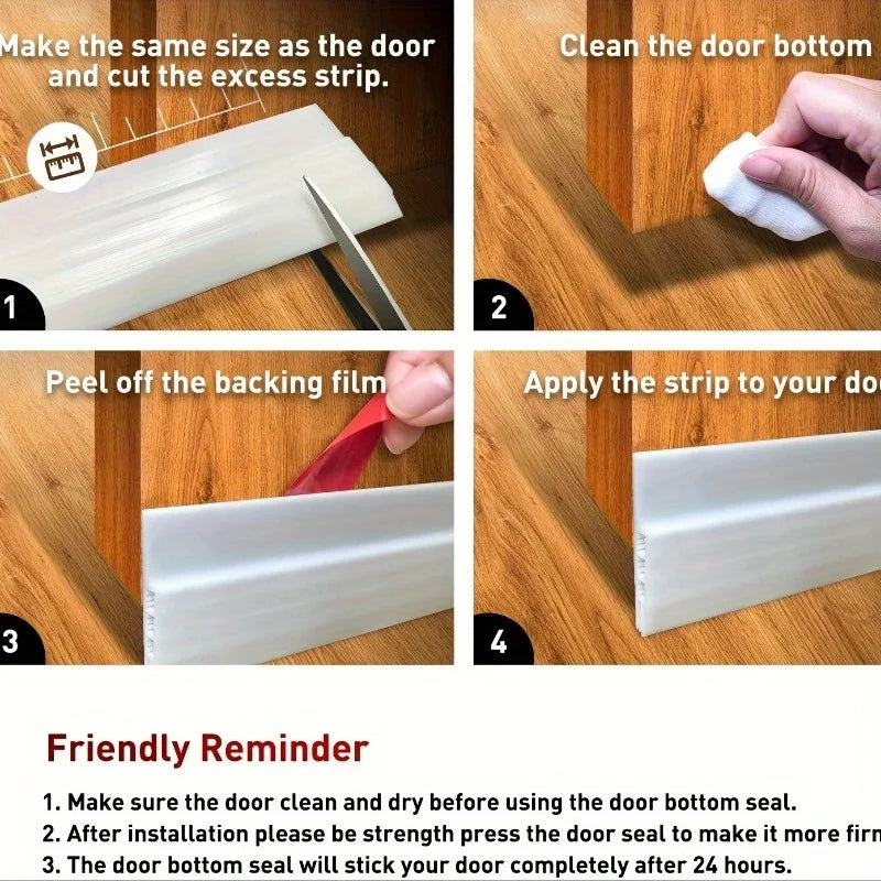 Under Door Draft Stopper | Adhesive Door Sweep & Noise Reducer Door Draft Stopper QXL