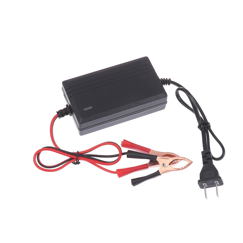 12V Lead-Acid Battery Charger 4AH–20AH | Pulse Repair LED Display Battery Charger QXL Black