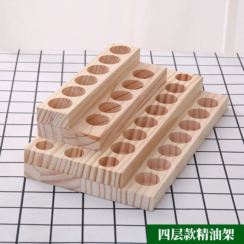 4-Layer Wood Essential Oil Storage Rack & Display Stand Essential Oil Shelf QXL 4 layer